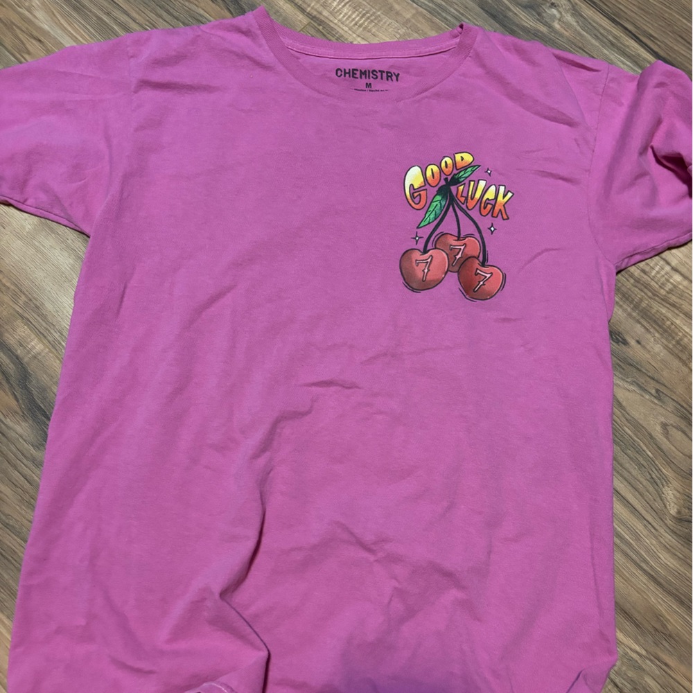 Chemistry Kids Pink 'Good Luck' Cherry Graphic Tee